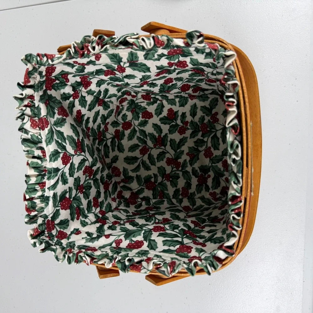 Vintage Longaberger 1995 Christmas Collection Cranberry Basket‎ & Plastic Liner
